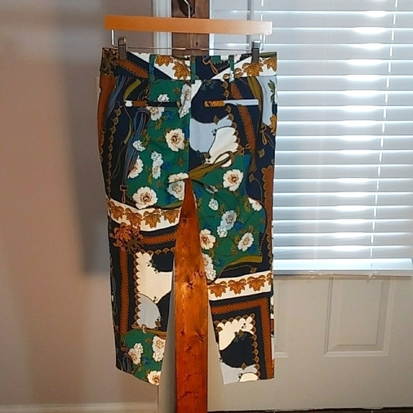 New York & Company Colorful Boho Black Green White Capri Crop Ankle Pants Size 0 - Picture 2 of 9